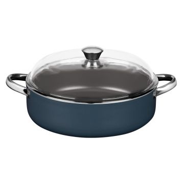 Cratita antiaderenta gri cu capac Fest Lithos 28 cm 6 L
