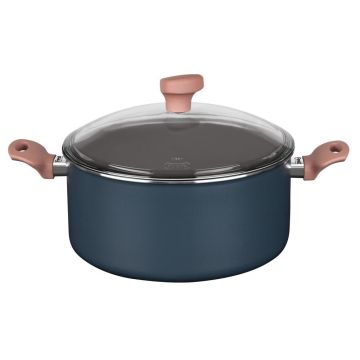 Cratita antiaderenta gri cu capac Fest Lithos 28 cm 6 L