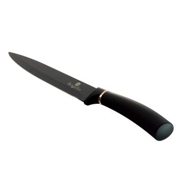Cutit feliere, otel inoxidabil cu invelis antiaderent din titan, 20 cm, Black Rose