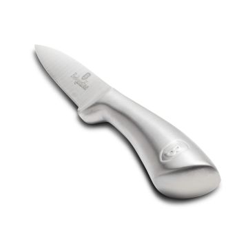 Cutit pentru curatat fructe si legume, otel inoxidabil, 9 cm, Black Silver