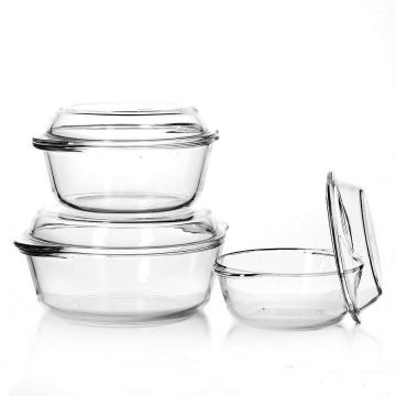 Set 3 vase sticla temperata Pasabahce Borcam 1.45L 2.175L 3.15L
