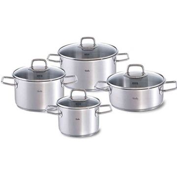 Set oale inox 4 piese cu capace de sticla Fissler Viseo