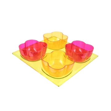 Set servire aperitive 5 piese-galben