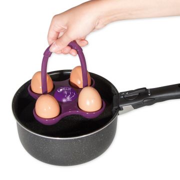 Suport siliconic pentru fierbere oua cu timer
