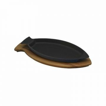 Tava pentru peste cu platou de servire lemn Lava 20 x 32 cm