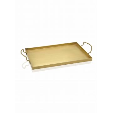 Tava pentru servire din metal, Goldie Large Auriu, L43xl25xH1 cm