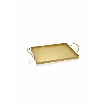 Tava pentru servire din metal, Goldie Small Auriu, L30xl19xH1 cm