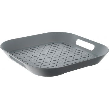 Tava pentru servire din plastic Try Gri, L34xl34xH4,3 cm