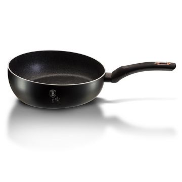 Tigaie de sotat din aluminiu cu invelis antiaderent de marmura, Ø26 cm, Black Rose