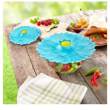 2 capace din silicon model floare 28 si 20cm
