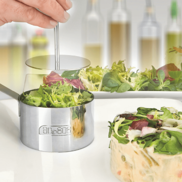 3 forme inox cerc cu presa pentru ornare aperitive-Ibili