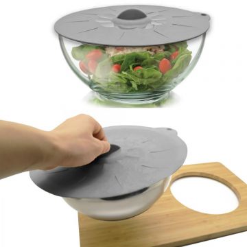 Capac de silicon cu maner pentru oale si vase 28x2,3 cm Quttin