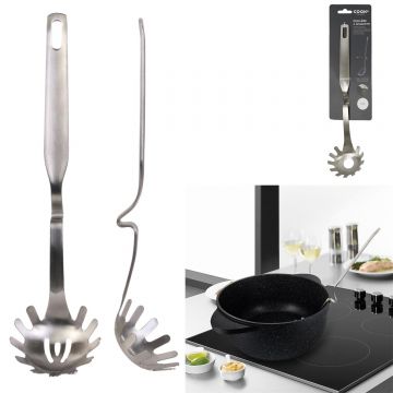 Lingura pentru spaghete, inox, cu carlig de sustinere, 7,5x32 cm
