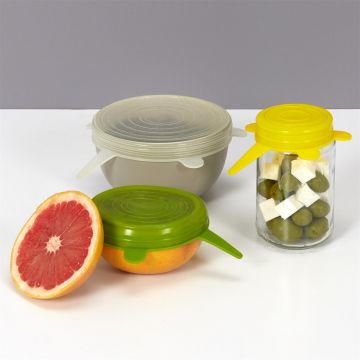 Set 3 buc. capace din silicon pentru acoperire, fructe, legume, boluri