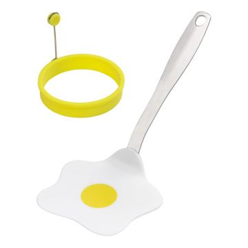 Spatula pentru bucatarie ou prajit si forma silicon cerc ou prajit