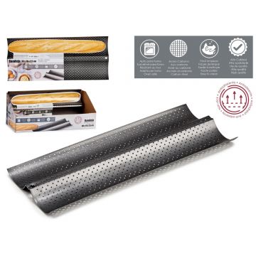 Tava cuptor la cuptor pentru paine, 2 baghete 38 x 16 x 2,5 cm