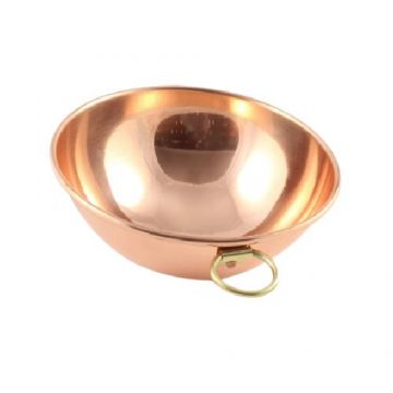 Bol de mixare din cupru Ø24 cm cu toarte din bronz pentru bucătărie