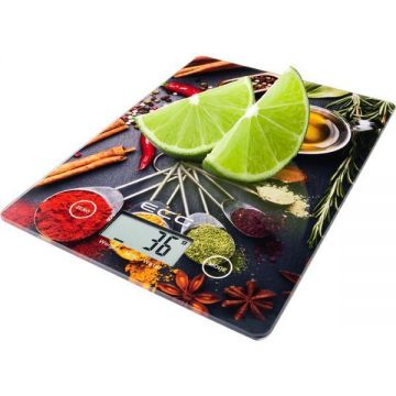 Cantar de bucatarie ECG KV 117 Chilli, 5 kg, precizie 1g, TARA, afisaj LCD, sticla securizata 3mm