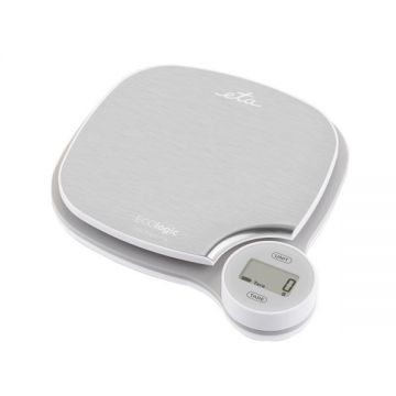 Cantar digital de bucatarie ETA ECOlogic 4770 90000, nu necesita baterii, 5 Kg, Tara, otel inoxidabil