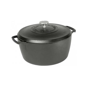 Ceaun din fonta cu capac - cuptor olandez Lodge triplu asezonat Blacklock 26 cm 5,2 litri BL02DO