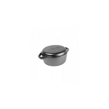 Ceaun din fonta cu capac tip tigaie grill - cuptor olandez Lodge 30,5 cm 5,6 litri L-C6DD