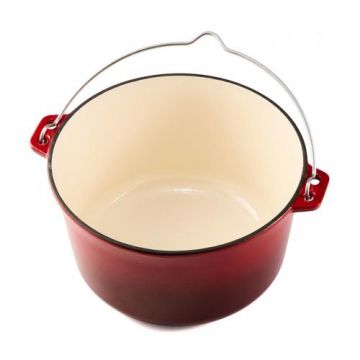 Ceaun din  fonta, emailat, 25 X 14 CM, 5 L, COOKING  BY HEINNER