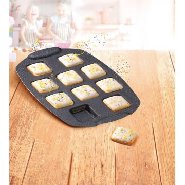 Forma de copt, Tefal, PerfectBake Mini J5734502, 21 x 29 cm, aluminiu reciclat, negru/maro