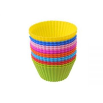 Forme Silicon pentru Briose si Savarine, Multicolore, 10 Bucati