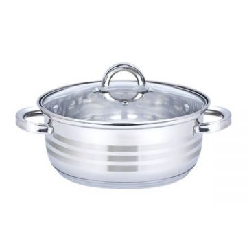 Oala cu capac Floria ZLN-4106, Inox, 24 x 9cm, 3L