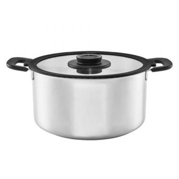 Oala cu capac functional Fiskars Form, 7 L, 27.8 cm (Argintiu)