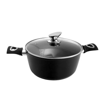 Oala cu capac sticla YENA, 28 cm, 6 L, antiaderenta, Black Line, MAGIC HOME Oala cu capac sticla YENA, 28 cm, 6 L, antiaderenta, Black Line, MAGIC HOME