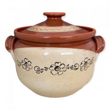 Oala de lut, ceramica, pentru sarmale, 8 litri