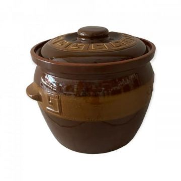 Oala maro de lut,ceramica pentru sarmale, 6 litri - Ceramica Martinescu