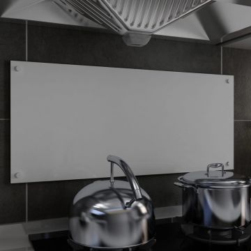 Panou antistrop bucătărie alb 90x40 cm sticlă securizată