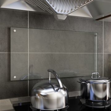 Panou antistropi bucătărie transparent 80x40 cm sticlă securiz.