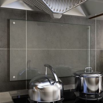 Panou antistropi bucătărie transparent 80x50 cm sticlă securiz.