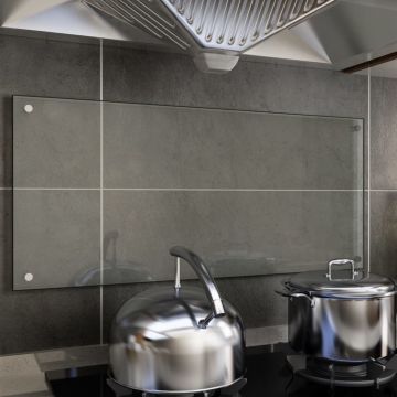Panou antistropi bucătărie transparent 90x40 cm sticlă securiz.