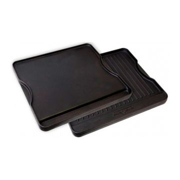 Plita din fonta cu 2 fete neteda si grill 36 x 41 cm pentru arzatoarele Camp Chef CC-CGG16BEU
