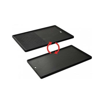 Plita din fonta cu 2 fete neteda si grill 44,5 x 29,5 cm pentru gratar Kansas Pro 4 Turbo Enders 7789