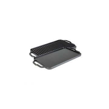 Plita din fonta cu 2 fete neteda si grill Chef Collection Lodge 41,5 x 25,5 cm L-CDRG