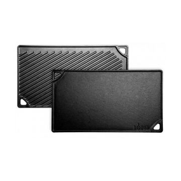 Plita din fonta cu 2 fete neteda si grill Lodge 42,5 x 24 cm L-DP3