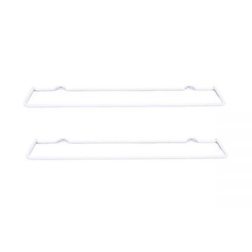 Set 2 suporturi capace oale Tapa, montabil pe usa dulap bucatarie, 34 x 5 cm, alb