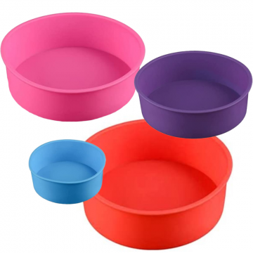 Set 4 tavi copt, Quasar & Co, reutilizabile, antiaderente, d 22 cm, d 20,5 cm, d 15,5 cm, d 9,5 cm, h 5,5 cm, silicon, multicolor