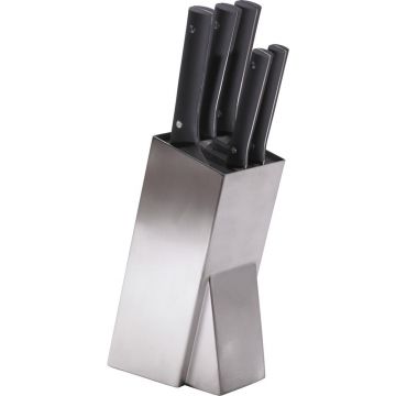 Set 5 cuțite din inox cu suport Jean Dubost Crazy Blanc
