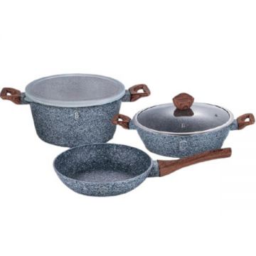 Set oale, cratite si tigai marmorate, 5 piese, din aluminiu forjat, Forest Line, Berlinger Haus, BH 7060