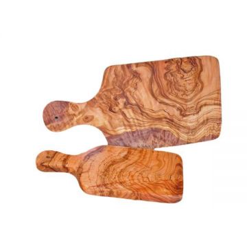 Set tocatoare din lemn de maslin cu maner, 23-30 cm, forma naturala