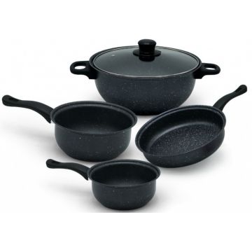 Set Vase Gatit 7 Piese, Non Stick, Capace Sticla si Manere Bachelita