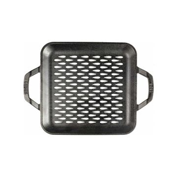 Tava patrata cu doua manere si gauri perforate pentru gratar Chef Collection Lodge 28 cm L-C11SGT