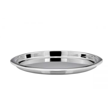 Tava pentru servire, din otel inoxidabil, Polished Argintiu, Ø35xH4 cm