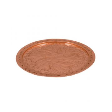Tava Rotunda din Cupru pentru Servit Gravata Manual, 24cm Tava Rotunda din Cupru pentru Servit Gravata Manual, 24cm